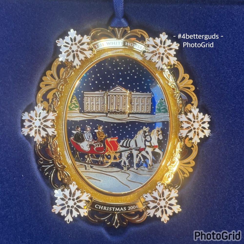 New 2004 White House Rutherford B Hayes Sleigh Historical Ornament Collection - Picture 3 of 12